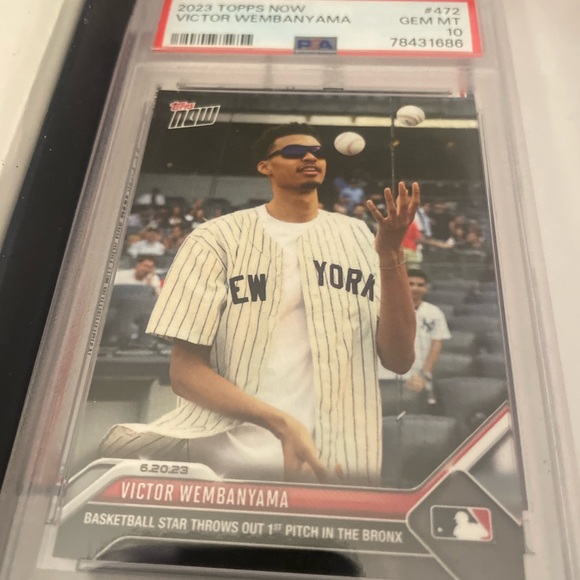Victor Wembanyama 2023 Topps Now #472 PSA 10 GEM MINT Yankees First Pitch. Spurs